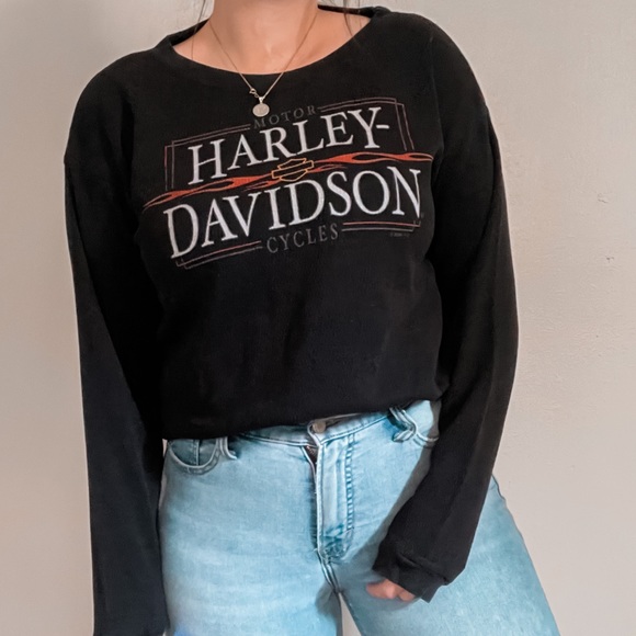 Harley-Davidson Tops - Harley Davidson Long Sleeve Oversized Graphic Logo Biker Arizona Thermal Shirt
